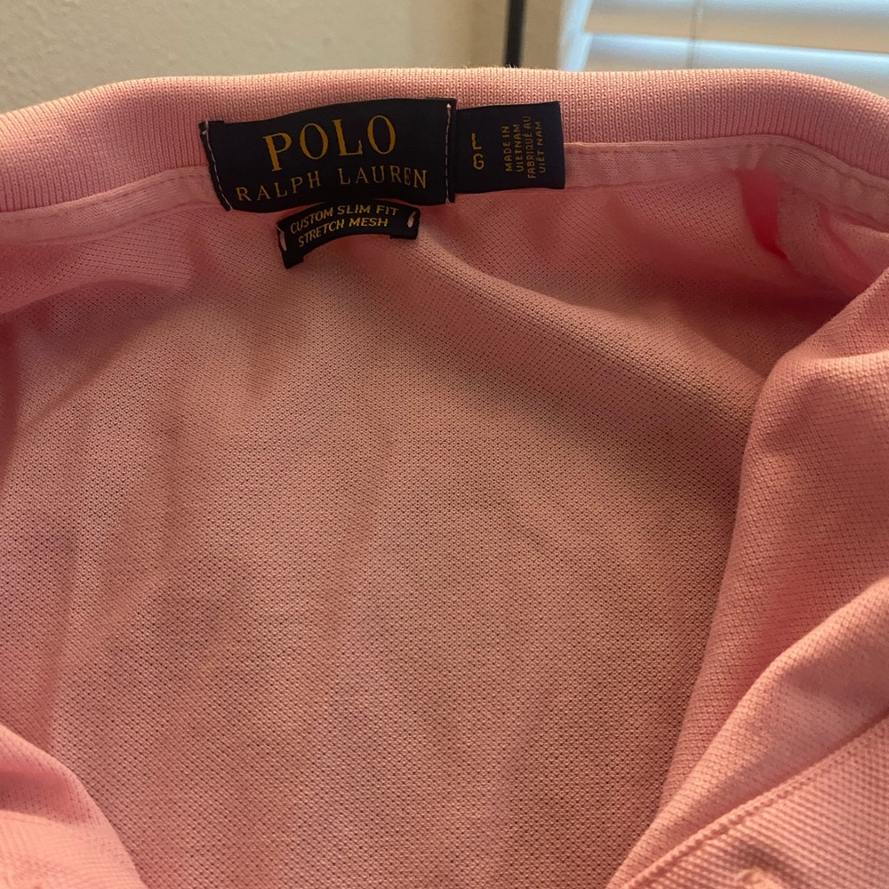 Pink men’s custom polo shirt